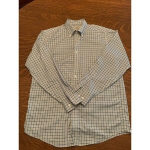 LL Bean Shirt Mens Size XL Green Plaid Camp Short Sleeve  Outdoor 0104